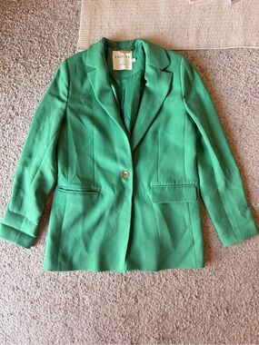 Exquise Green Single-Button Blazer
